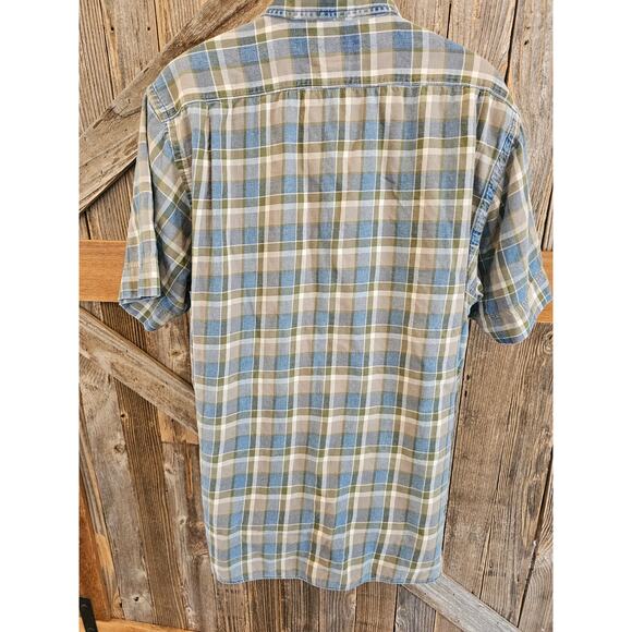 Abercrombie & Fitch vintage short sleeve button up heavy duty flannel size L ^ - Picture 2 of 7